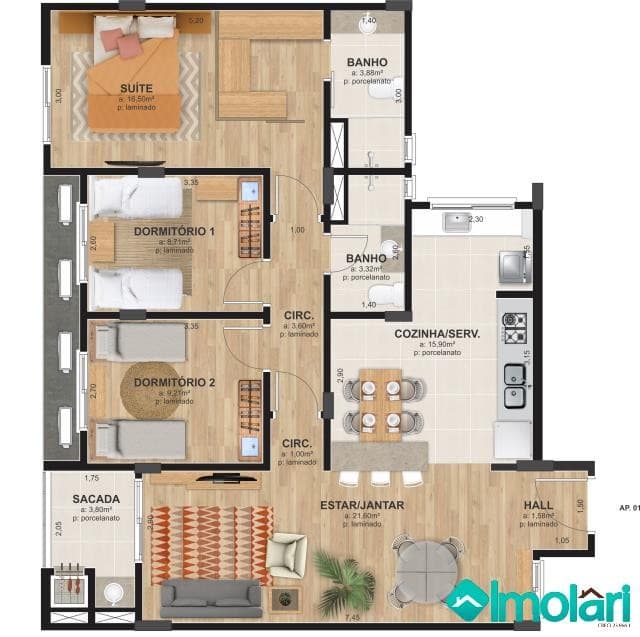 Venda de Apartamentos / Padrão na cidade de Santa Cruz do Sul