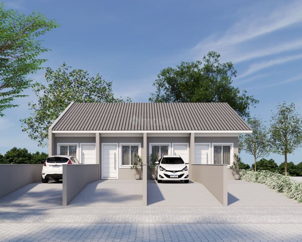 Charmosa casa geminada à venda no bairro João Alves em Santa Cruz do Sul